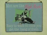 Vintage signs in metal, humorous signs in a retro style