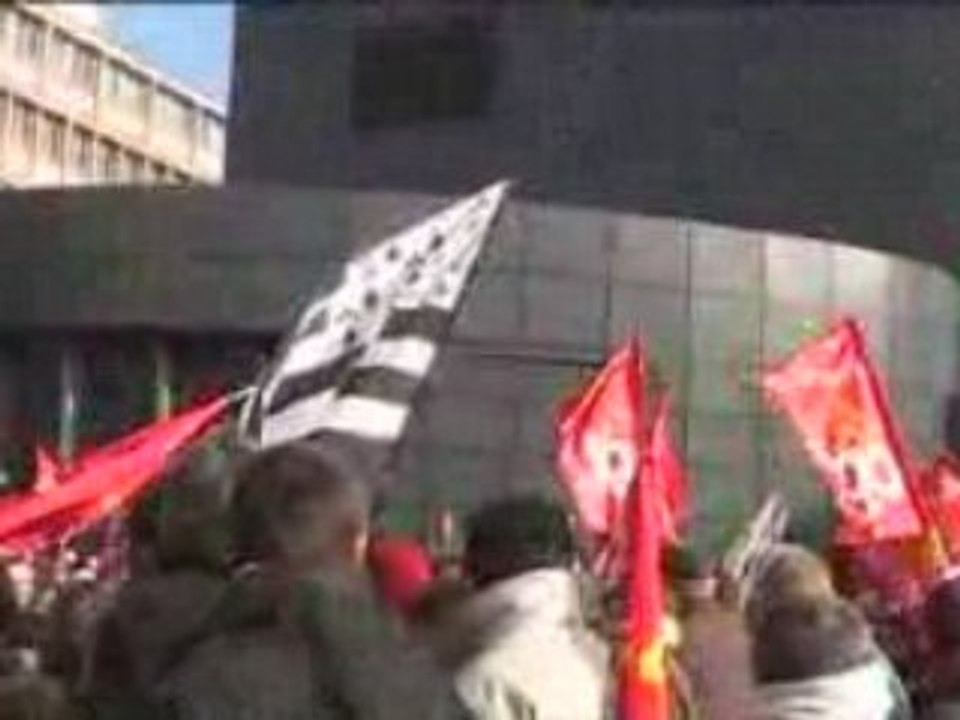 en manif le 29 janvier 2009 à Rennes