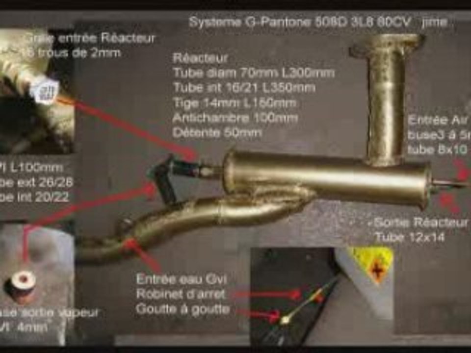 Systeme G-Pantone : Dopage à la vapeur d'eau ; Montage