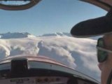 Flying les Trois Vallees in the snow
