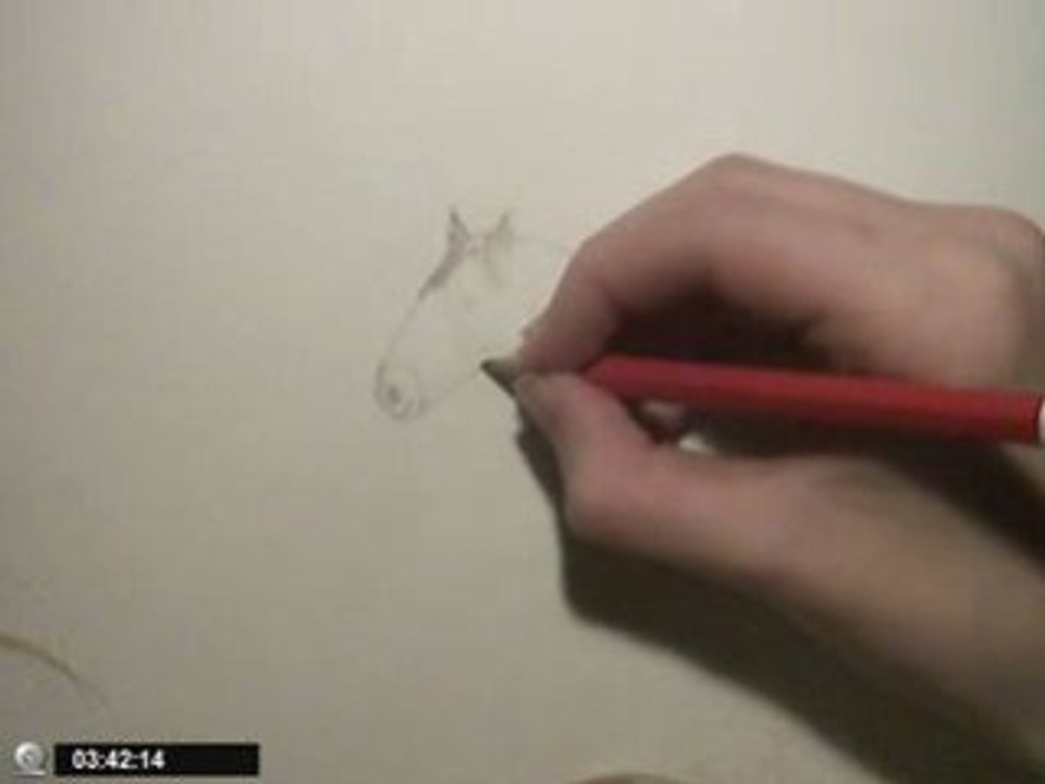 Un dessin d'un cheval