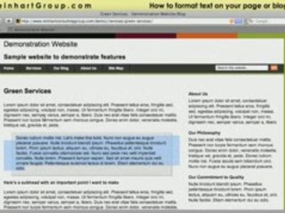 Tutorial: How to format text on your page or blog post