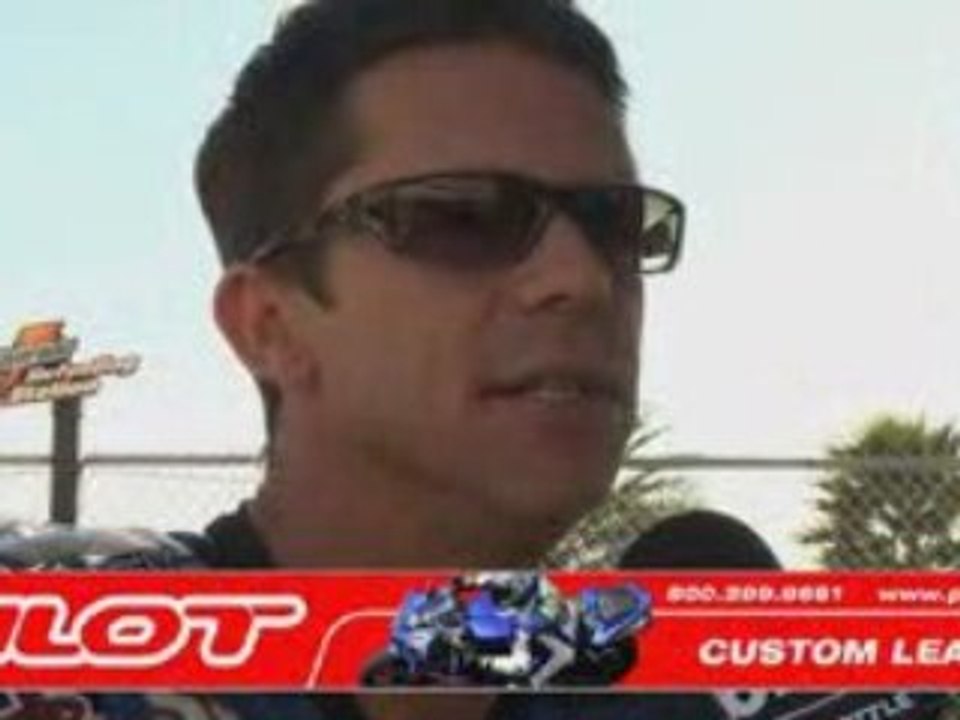 Michael Barnes Crash Daytona Dunlop Tire Test 08 with Buell