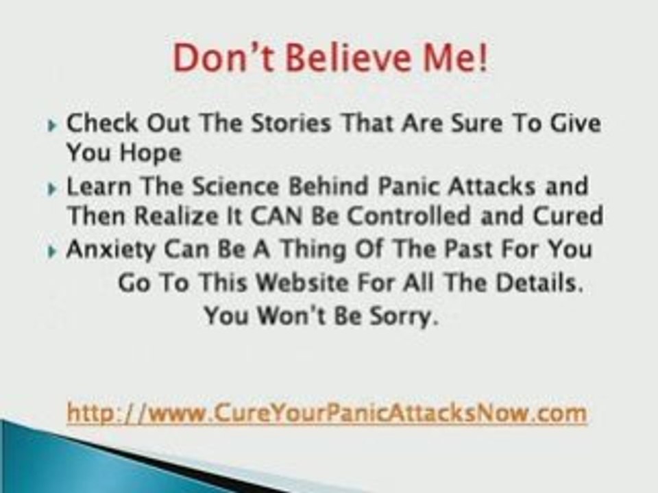 Cure Your Panic Attacks Now