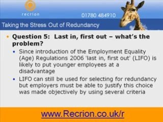 Procedure For Redundancy - Receive Free Video Now!