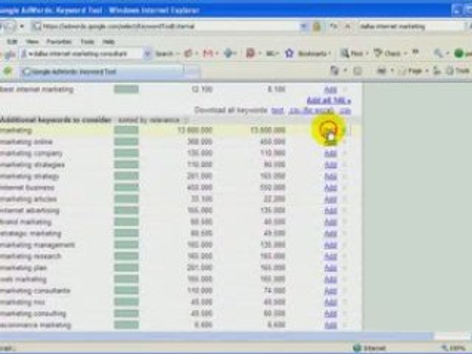 google keyword search tool