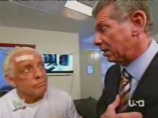 HBK, Mr McMahon, Ric Flair and Candice Michelle Backstage