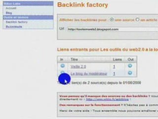 Présentation Wikio - Backlink factory