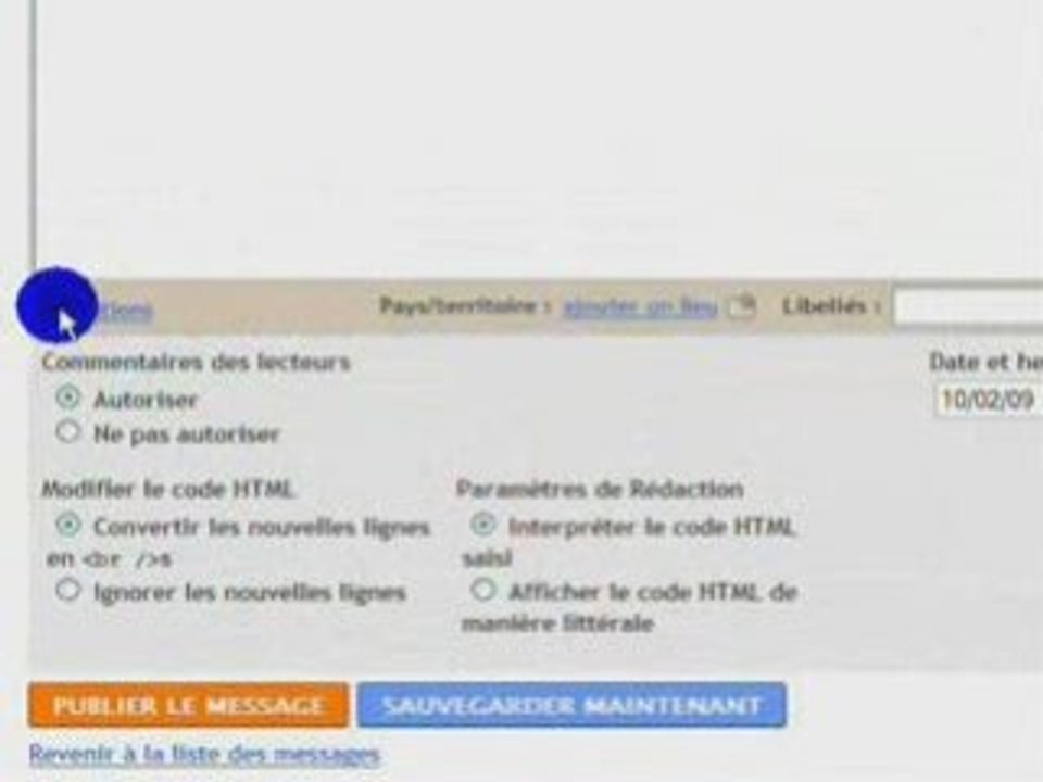 Tutorial Blogger - poster un message en différé
