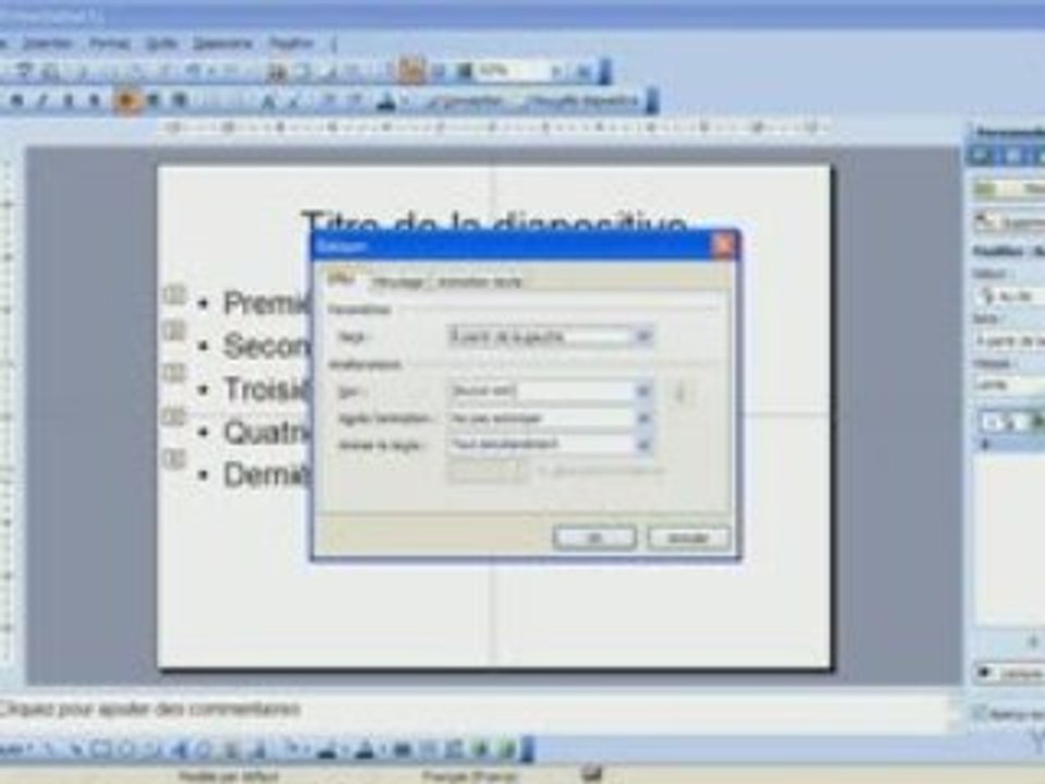 Animation de texte dans les listes à puces - Powerpoint 2003 - Vidéo ...