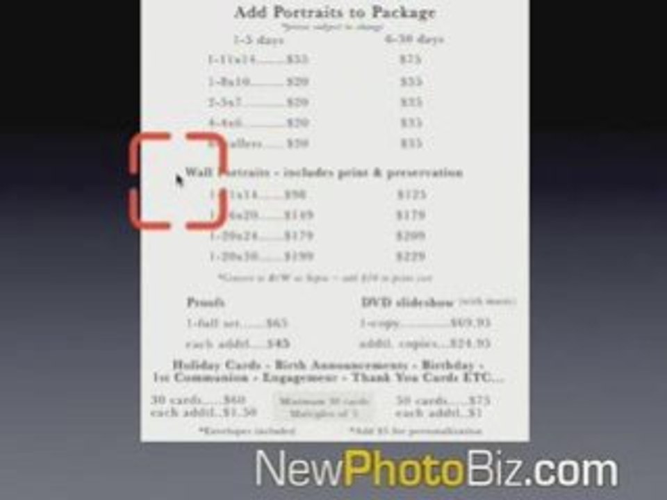 How To Promote A Photography Business - Pricing