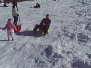Descente de papa avec son fils