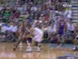 NBA Kobe intercepts the pass, tiptoes down the sideline and