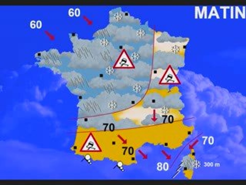 Meteo 13 fevrier 2009 vigilance orange crue et  neige
