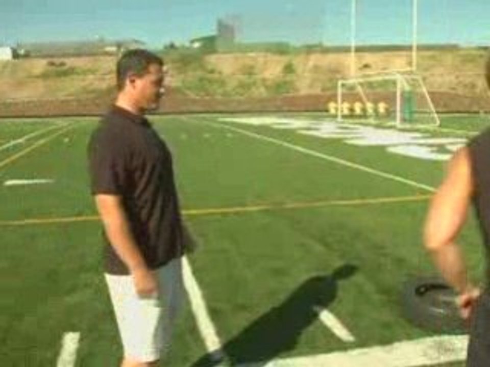Tire Push/Pull Football Drill