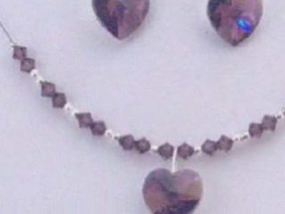 Heart Crystals Handcrafted Jewelry in different colors