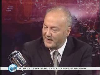 Palestinian Abdul Bari Atwan and George Galloway on Gaza