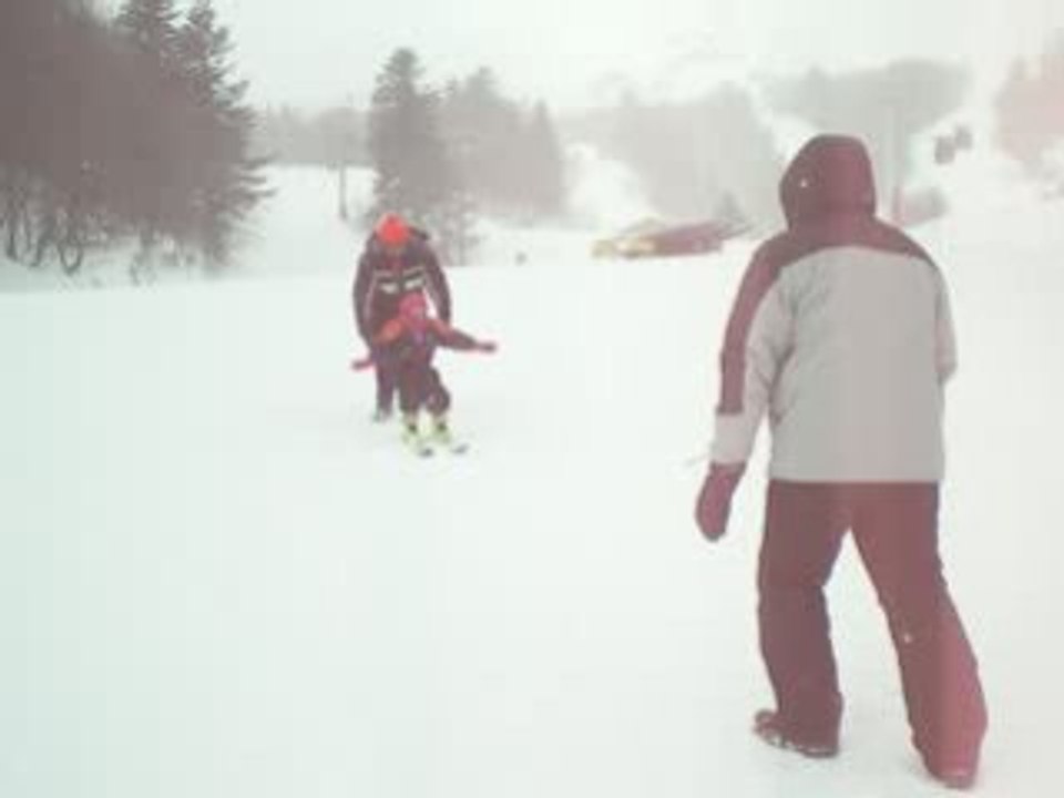 Première descente à ski
