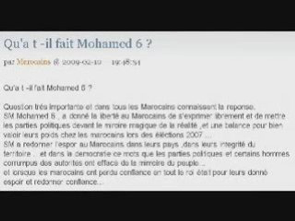 Mohamed 6 roi des Marocains (Juifs, Musulmans,et Amazighs )