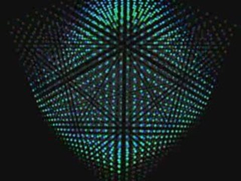 Simulation of a 16x16x16 voxels ledmatrix full colors