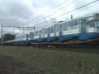 DB Schenker Trein met bijzonder lading:GVB Trams