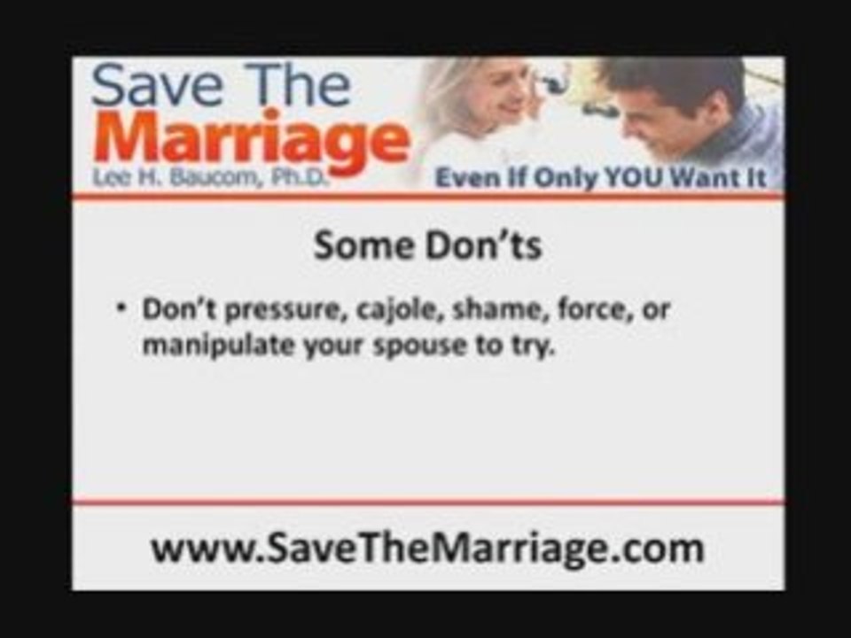My Spouse Doesn't Want To Save Our Marriage?