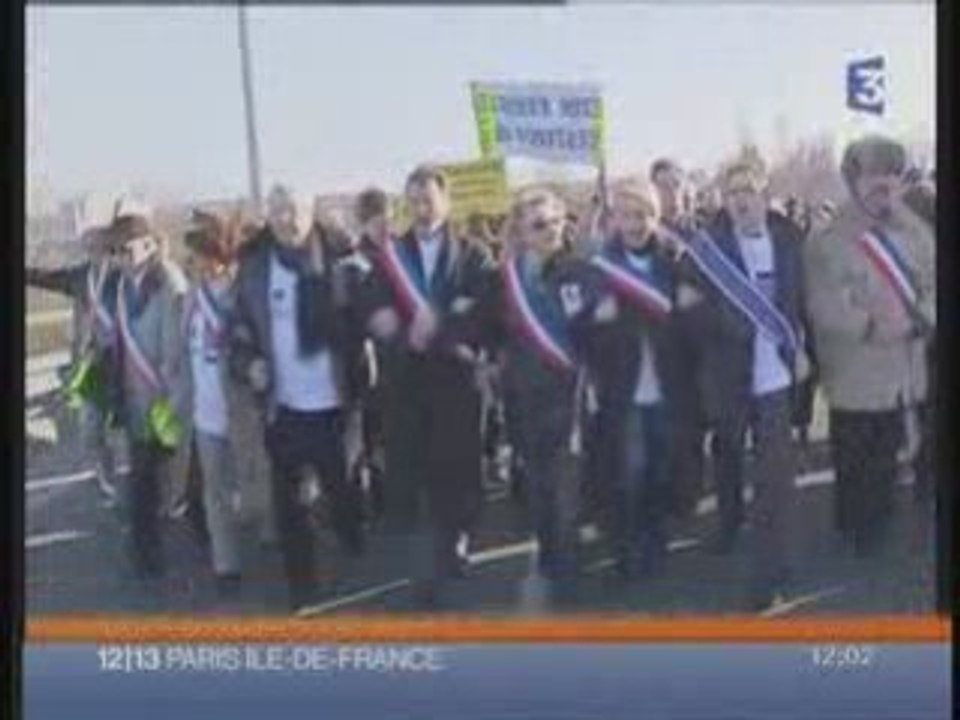 Manifestation contre l'A104 : 04 février 2007 12h JT france3