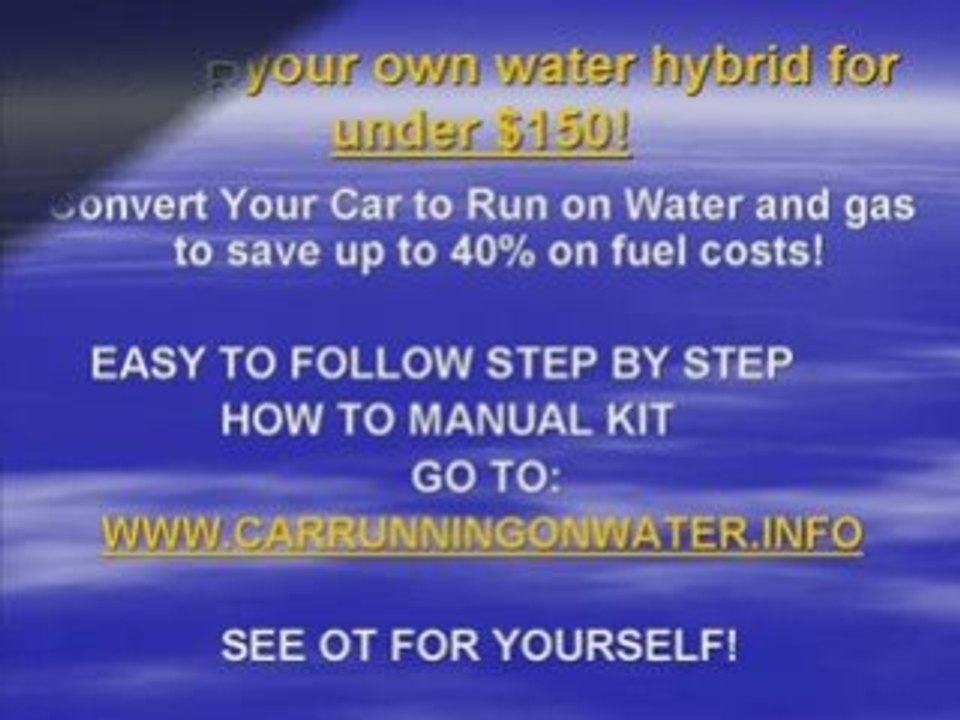 "water powered car", "hydrogen engine", "fuel from water"