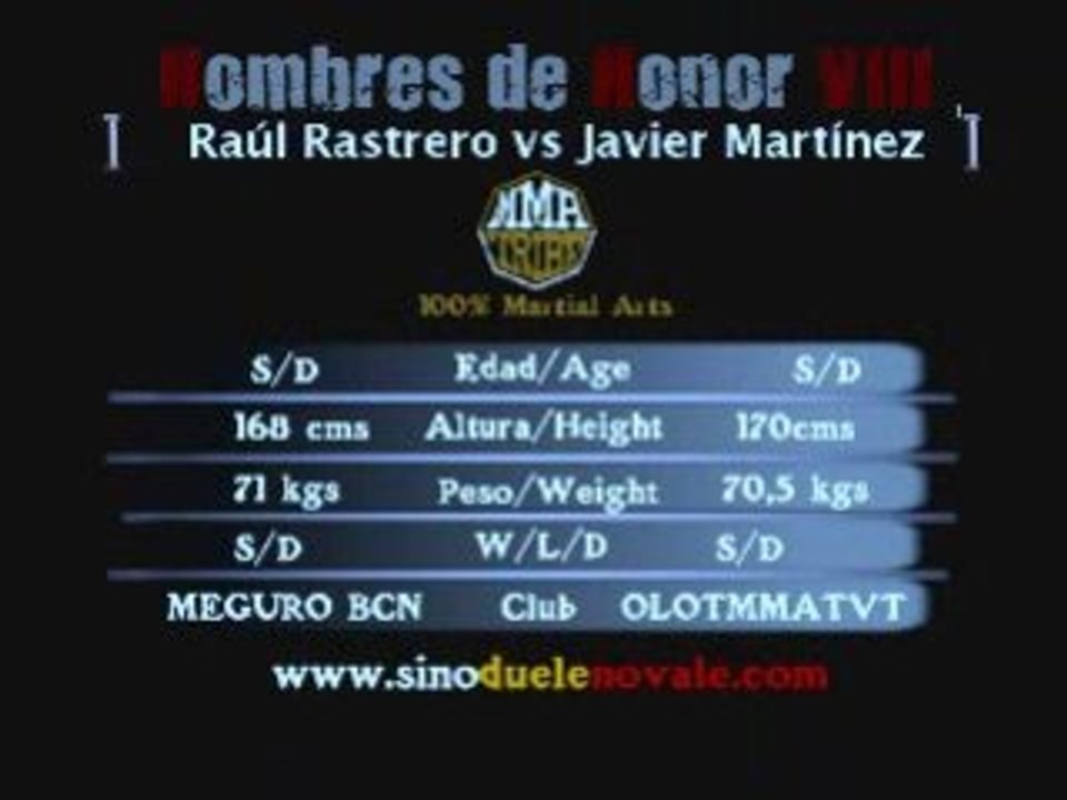 Hombres de Honor VIII - Raúl Rastrero vs Javier Martinez