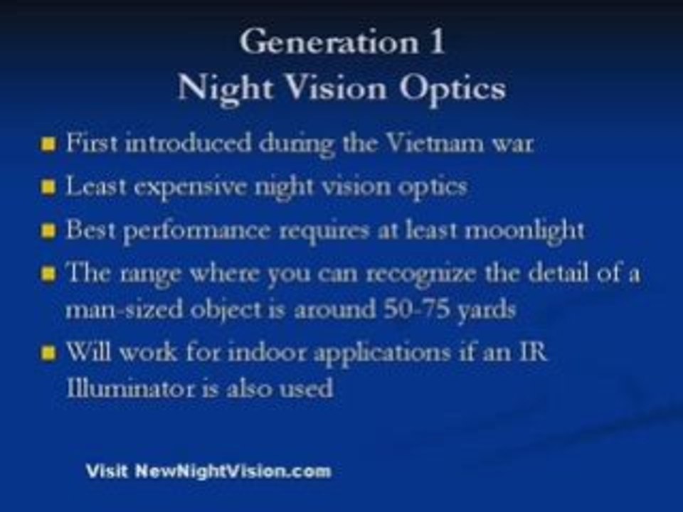 Night Vision Equipment – 1st Generation Information
