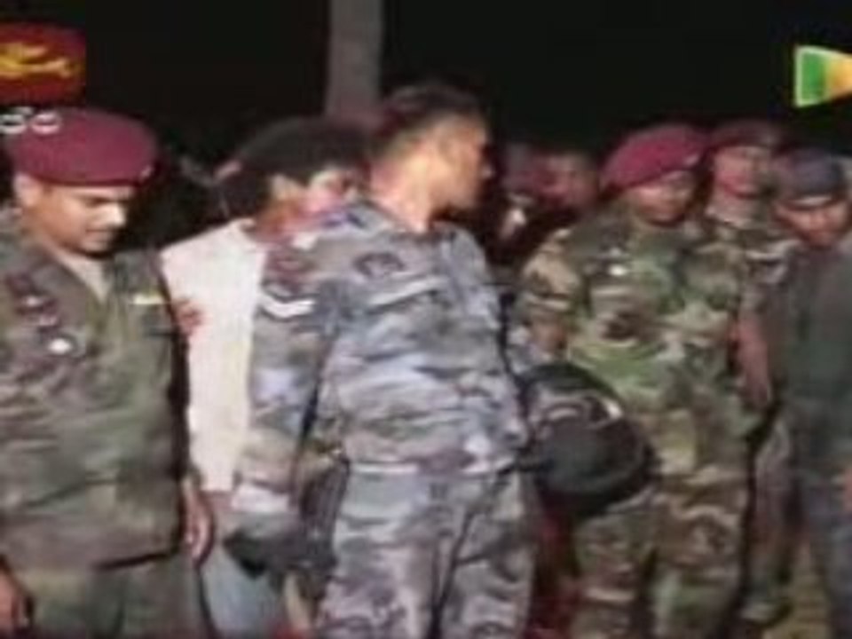 Wreckage of the downed LTTE aircraft at Katunayaka
