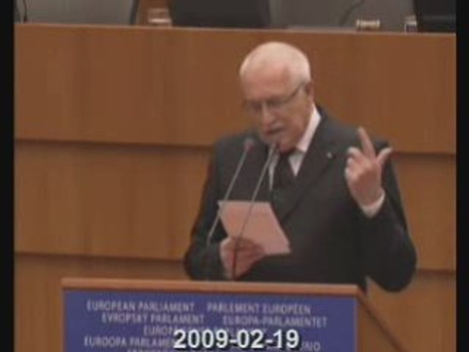 Vaclav Klaus président tchèque au parlement € européen