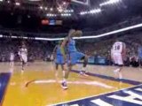 NBA Russell Westbrook throws down an alley-oop pass off the