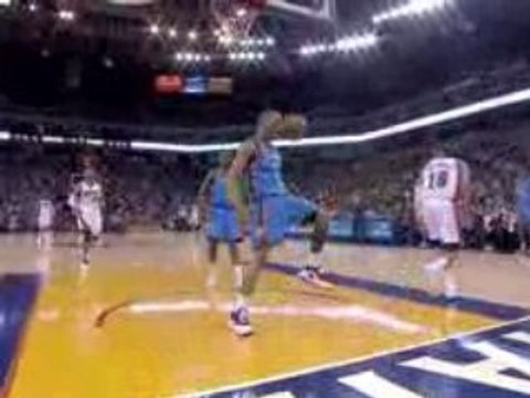 NBA Russell Westbrook throws down an alley-oop pass off the