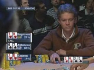 Poker EPT 2 Barcelone Antonius vs Bergstroem vs Hansen
