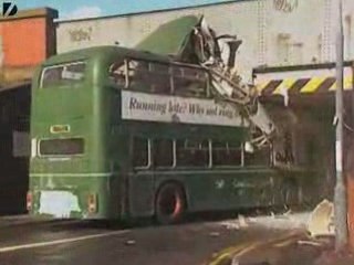 Bus Crashes Into Bridge