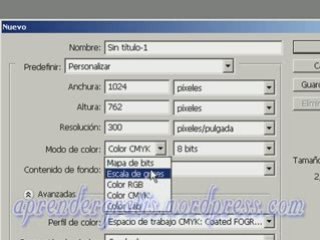 Tipos de Documento, en photoshop
