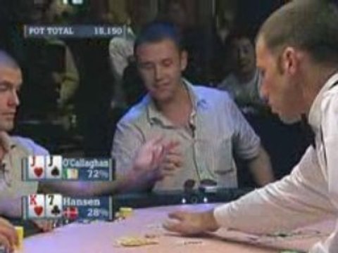 Poker EPT 2 Barcelone O'Callaghan vs Gus Hansen