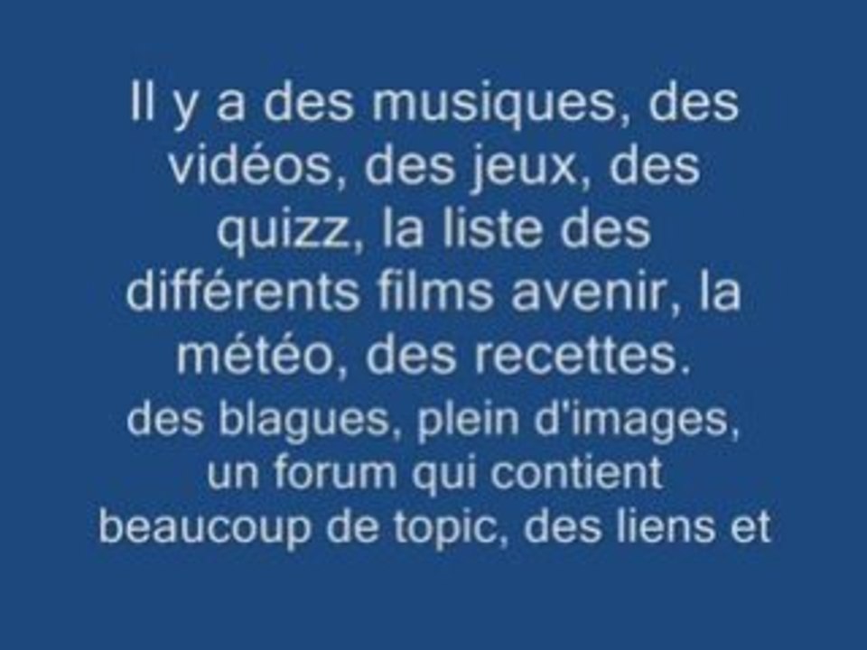 Présentation de mon site.
