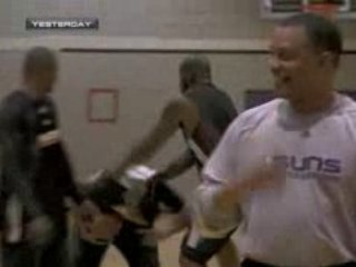 NBA the Phoenix Suns get some target practice in on the Big