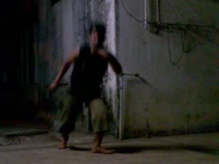 Reverse jump spin kick