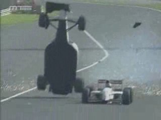 Fittipaldi flips at finish of Monza 1993