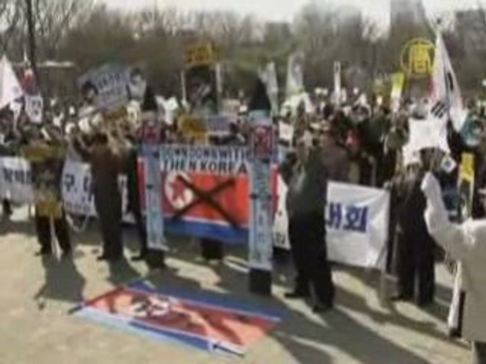 Protesting North Korea Missile Plans