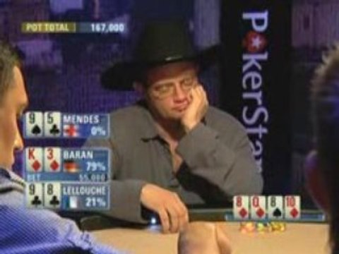 Poker EPT 4 Londres Lellouche Vs Baran Vs Mendes