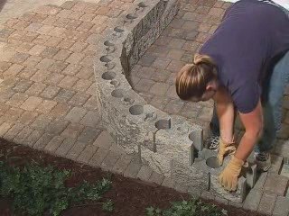 How to build curves in your two sided patio seating wall