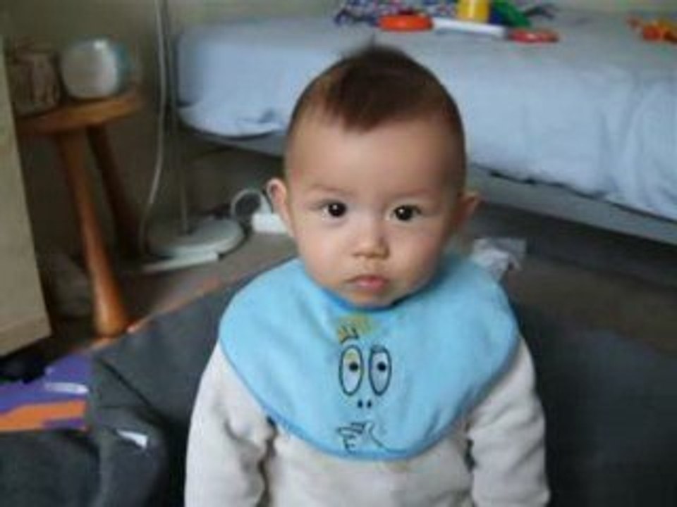 Elio, 8 months, happy.