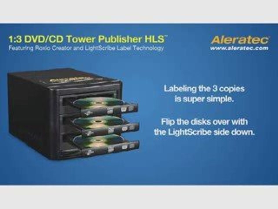 Aleratec 1:3 DVD/CD Tower Publisher HLS LightScribe Dupli...