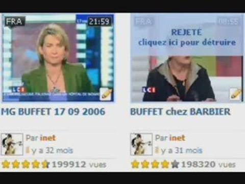 Censure après 198.320 vues et non censure de MG BUFFET