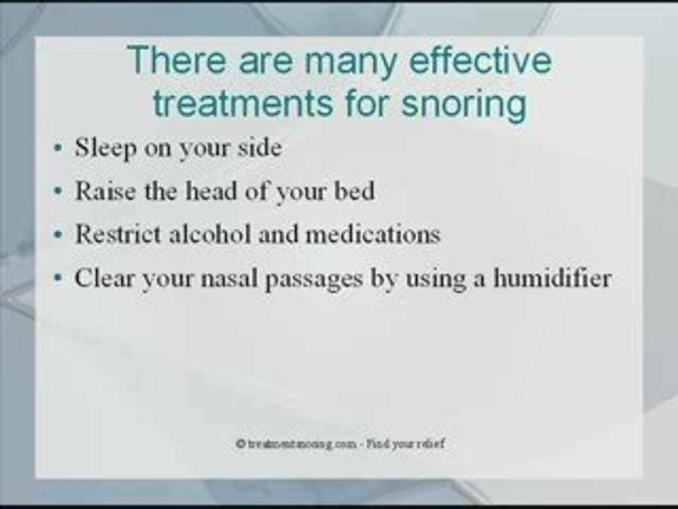 Treatment of snoring