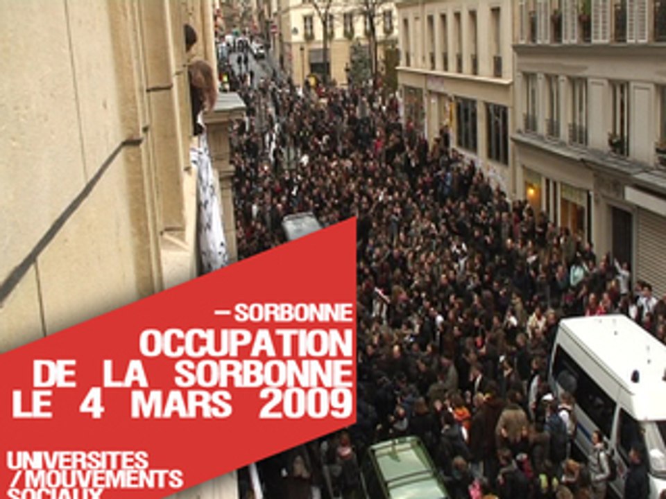 Occupation de la Sorbonne le 04 mars 2009